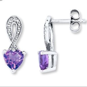 Amethyst Heart Earrings Sterling Silver KayJewlers